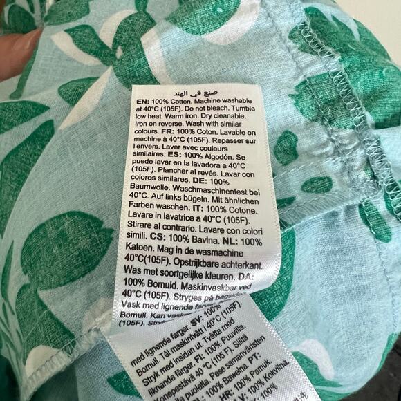 Seraphine Gianna Maternity Dress w Pockets 6 Tiered Blue Green Smocked Midi Tie - Picture 8 of 13